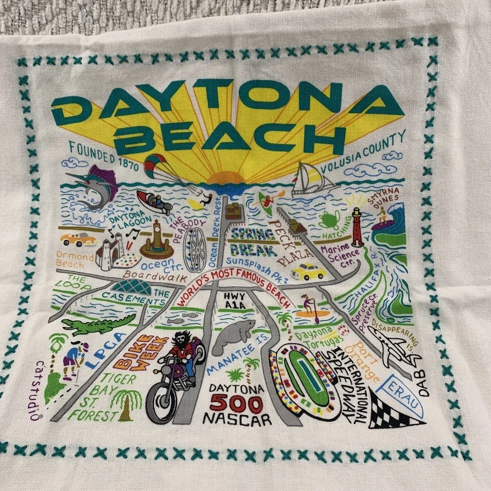 Catstudio Daytona Beach Dish Hand Towel Kitchen Bar Bathroom Florida Nascar 2018